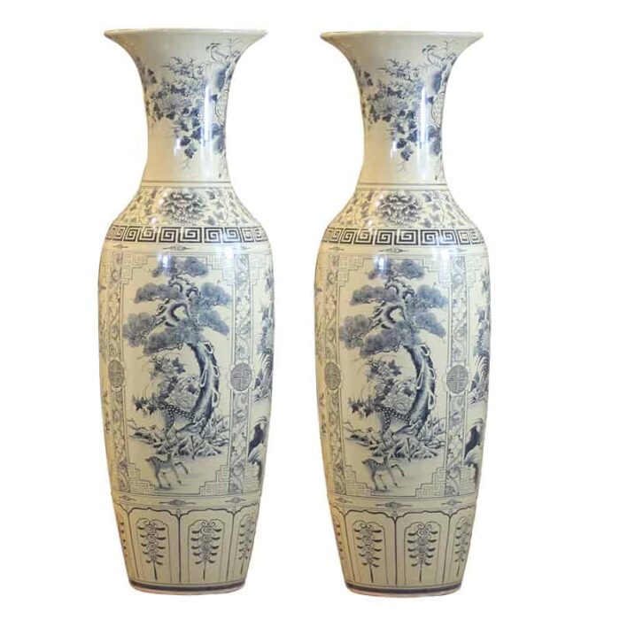 Lục bình 1M4 hanh vàng vẽ Tùng công tứ quý - Hình ảnh 2