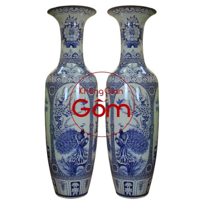 Lục bình tứ cảnh men rạn vẽ kỹ 1M4 - Ảnh 5