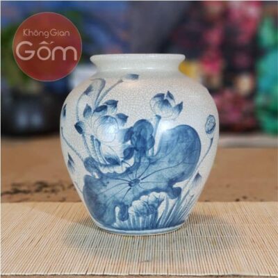 Vò tròn men rạn vẽ sen