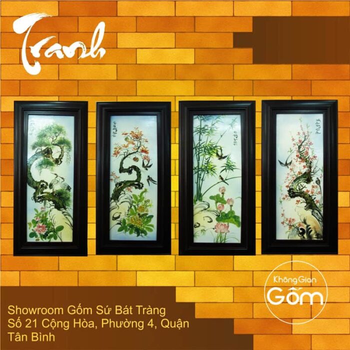 Bộ tranh tứ quý tùng cúc trúc mai vẽ màu - Ảnh 6