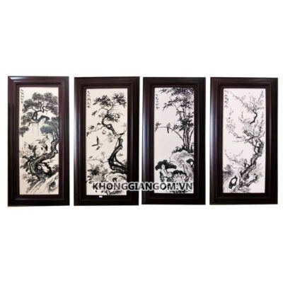 Bộ tranh tứ quý xuân hạ thu đông thủy mặc