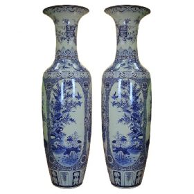 Lục bình tứ cảnh men rạn vẽ kỹ 1M4