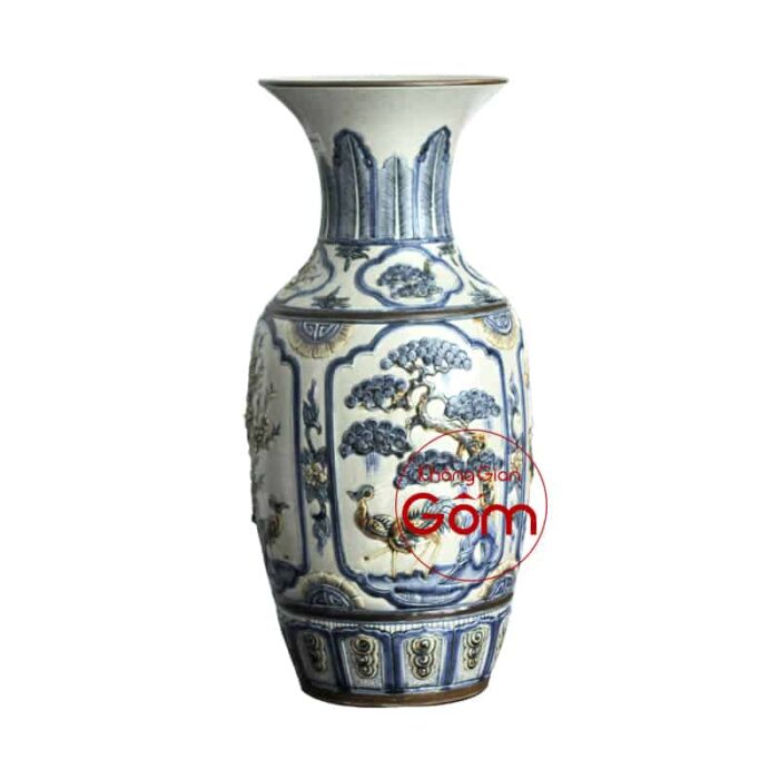 Lộc bình tứ quý men rạn nổi H60 - Ảnh 2