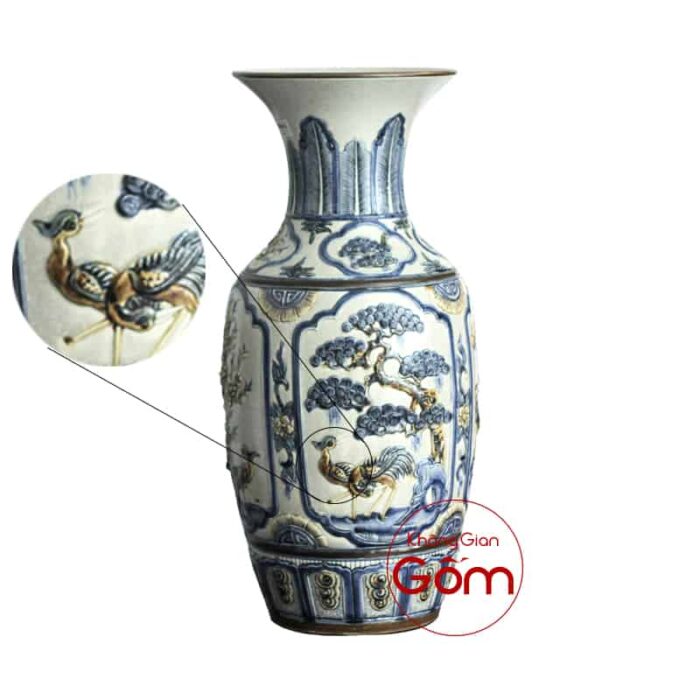 Lộc bình tứ quý men rạn nổi H60 - Ảnh 4