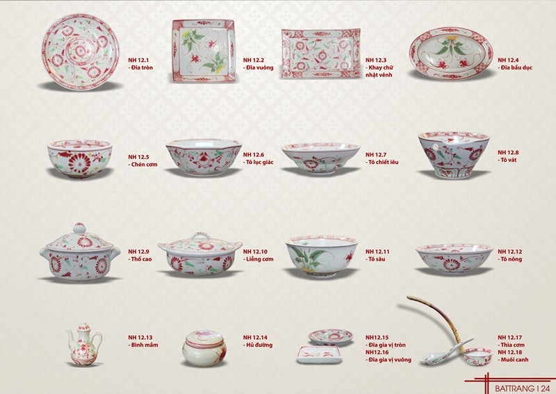 Một số mẫu bát đĩa và phụ kiện bàn ăn