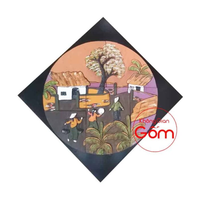 Tranh gốm ghép Làng quê - Ảnh 3