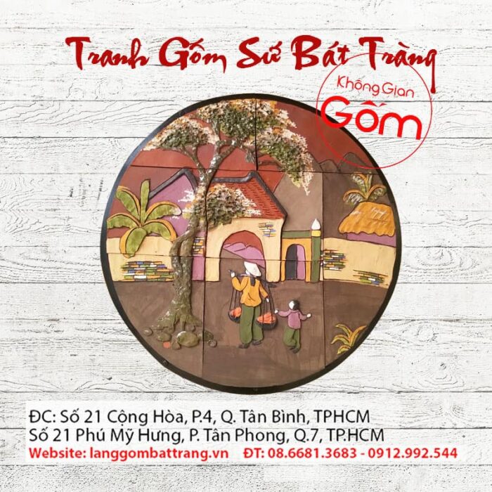 Tranh gốm ghép Gánh hàng rong - Ảnh 2