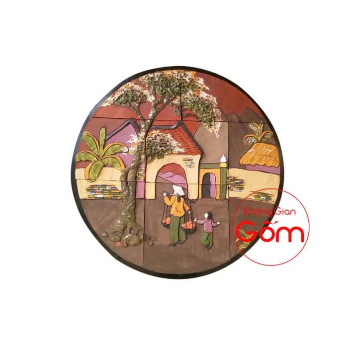 Tranh gốm ghép Gánh hàng rong - Ảnh 4