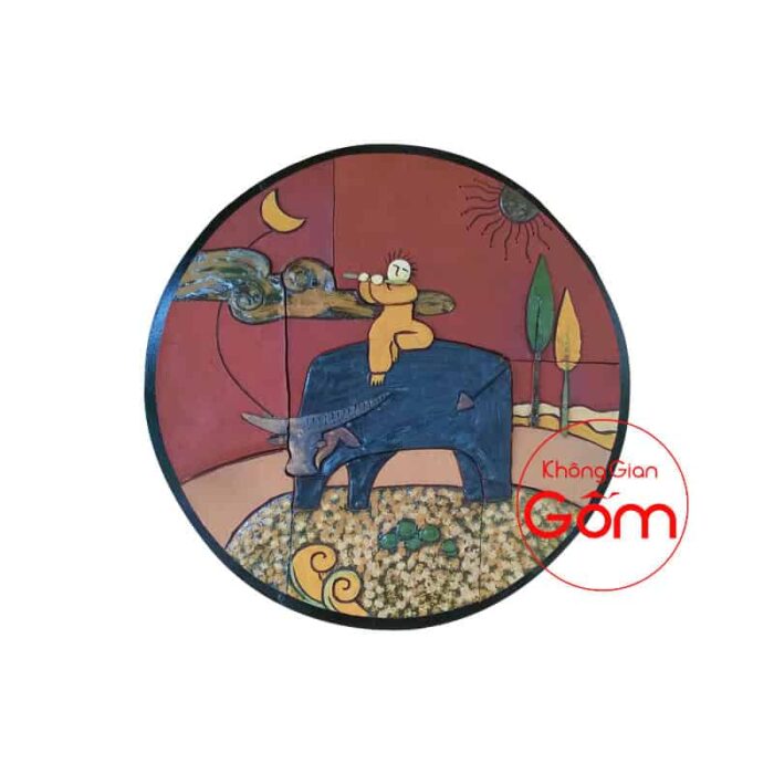 Tranh gốm ghép Mục đồng thổi sáo - Ảnh 3