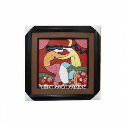 Tranh gốm trừu tượng Đôi Bạn