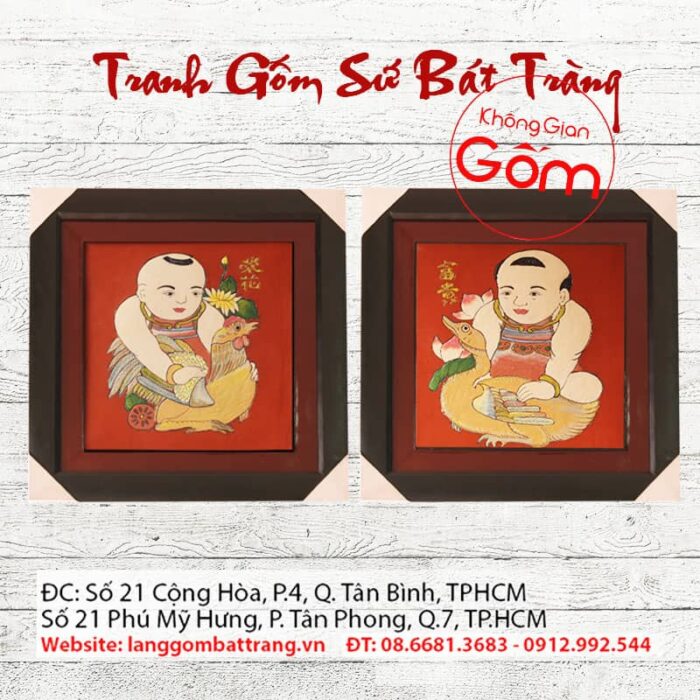 Bộ tranh gốm Đông Hồ - Vinh Hoa Phú Quý - Ảnh 4