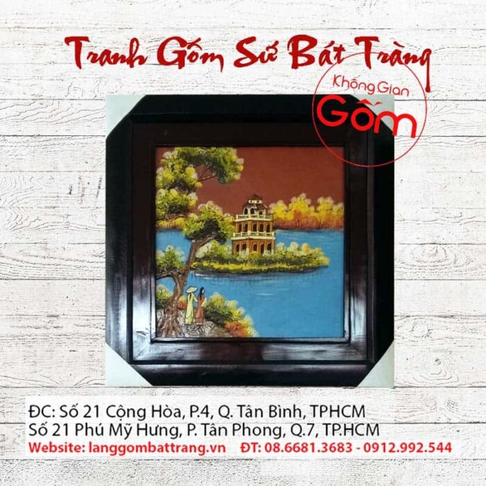 Tranh gốm Chùa Thiên Mụ bên bờ sông Hương - Hình ảnh 2