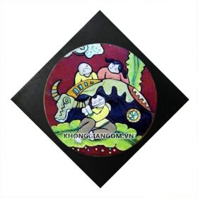 Tranh gốm Những em bé chăn trâu