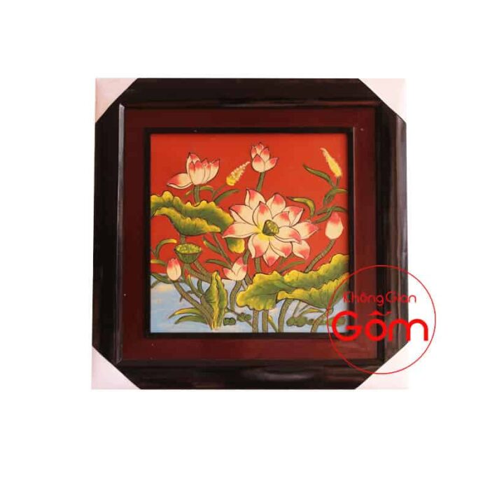 Tranh gốm Hồ sen - Ảnh 2