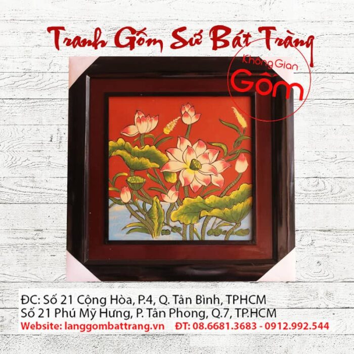 Tranh gốm Hồ sen - Ảnh 4
