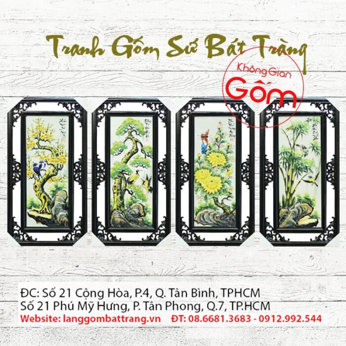 Tranh tứ quý màu 65cm - Ảnh 4