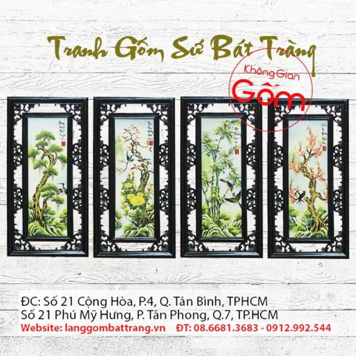 Tranh tứ cảnh 4 mùa Xuân Hạ Thu Đông 1M - Hình ảnh 6