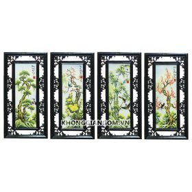 Tranh tứ cảnh 4 mùa Xuân Hạ Thu Đông 1M