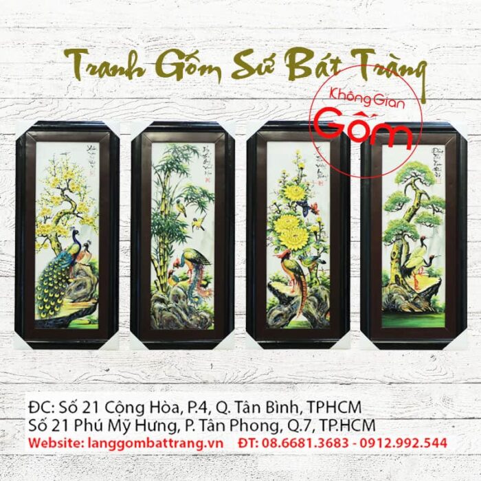 Tranh tứ quý nổi 85cm - Ảnh 6