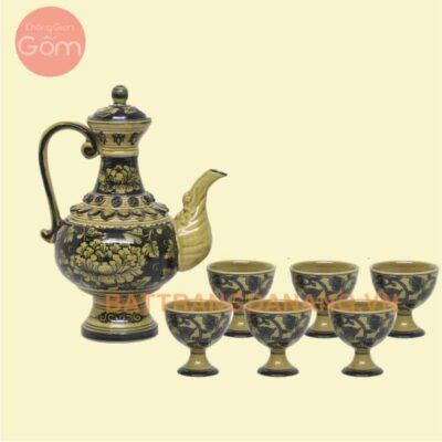 Bình rượu Bát Tràng tinh xảo - KGG55