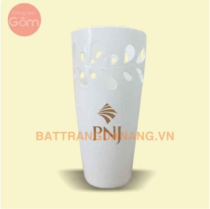 Bình hoa sứ Bát Tràng đẹp in logo KGG09