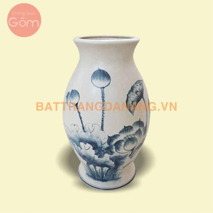 Bình hoa men rạn Bát Tràng KGG18 in logo