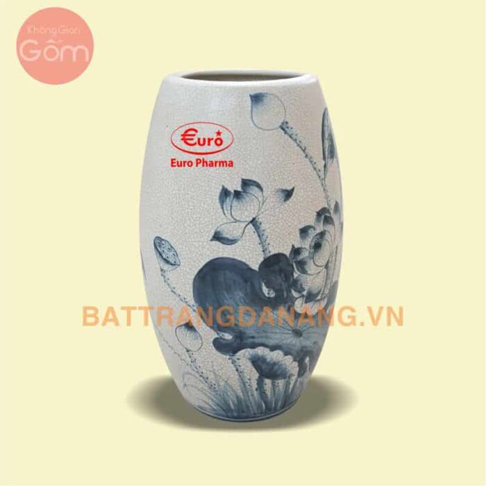 Bình hoa men rạn Bát Tràng in logo KGG21