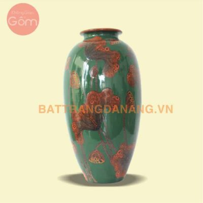 Bình hoa vẽ sen Bát Tràng KGG24