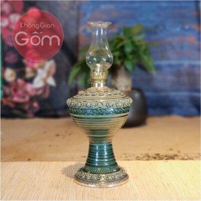 Đèn dầu men lục bảo