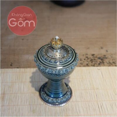 Đèn dầu men lục bảo