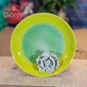 Đĩa sứ trang trí hoa sen phi 26