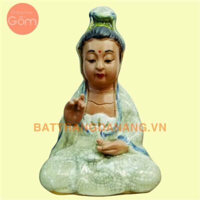 Tượng Phật Quan Âm men rạn KGG02