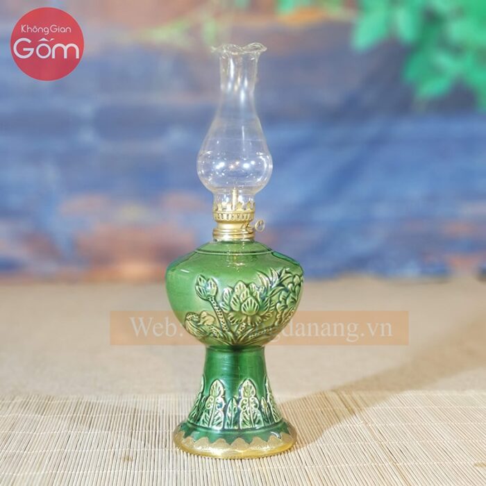 Đèn dầu men lục bảo