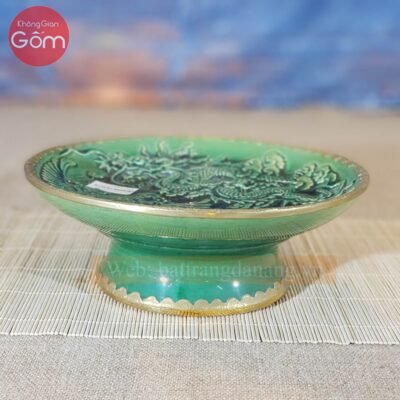 Mâm bồng đồ thờ men lục bảo