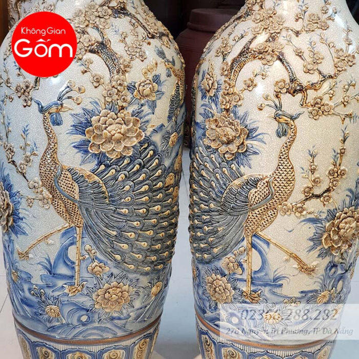 Lộc bình men rạn Đào Công 1M25 - Hình ảnh 5