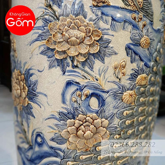 Lộc bình men rạn Đào Công 1M25 - Hình ảnh 4