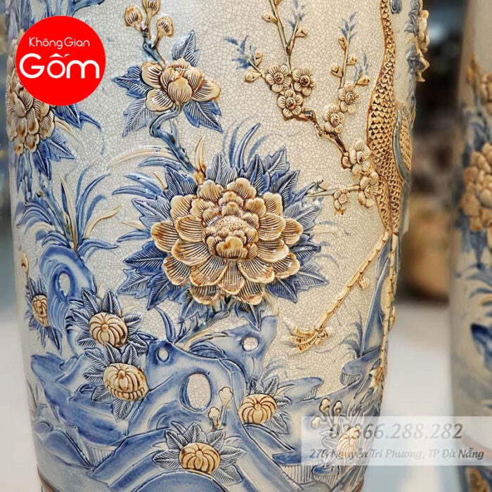 Lộc bình men rạn Đào Công 1M25 - Hình ảnh 2