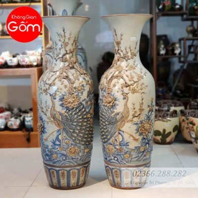 Lộc bình men rạn Đào Công 1M25