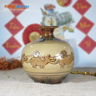 Bình hút lộc Chuột đàn cõng tiền