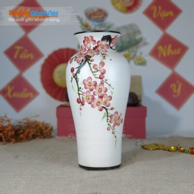 Lọ cắm hoa đẹp vẽ đào