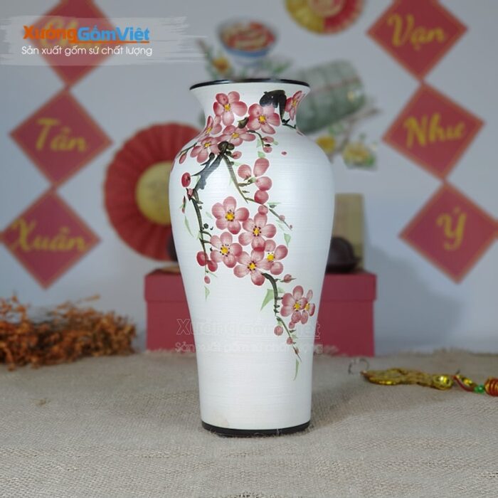 Lọ cắm hoa đẹp vẽ đào