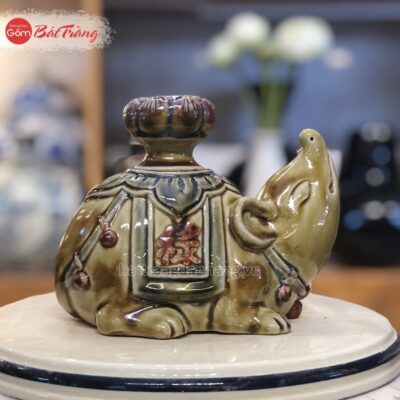 Chuột xông trầm sứ Bát Tràng