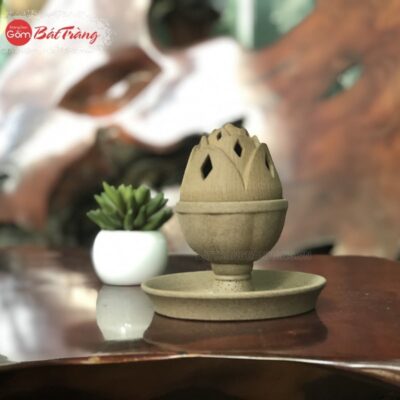 Đốt trầm gốm nụ hoa sen