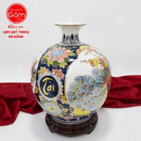 Bình hút lộc vẽ vàng 24k nhị cảnh Vinh Hoa Phú Quý 30cm BT-HL08