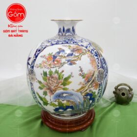 Bình hút lộc vẽ vàng 24k tứ cảnh Tùng Cúc Trúc Mai 40cm BT-HL12