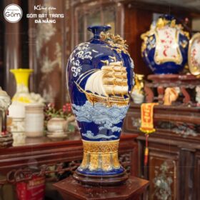 Mai bình tích lộc "Thuận Buồm Xuôi Gió" H50 màu xanh dương BT-MB08