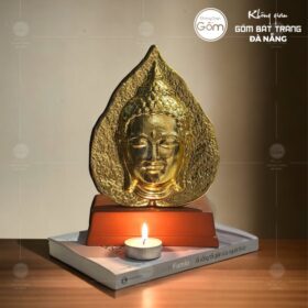 Mặt phật 3D gốm sứ dát vàng cao cấp BT-TP01