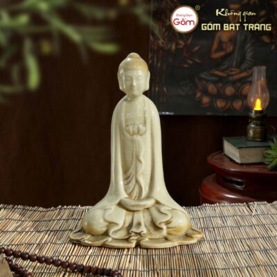 Tượng an nhiên gốm sứ Bát Tràng màu ngọc BT-TP10