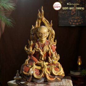 Tượng Bồ Tát Thích Quảng Đức gốm sứ Bát Tràng màu đỏ BT-TP11