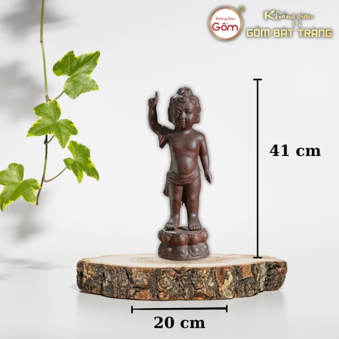 Tượng phật Thích Ca một tay chỉ thiên một tay chỉ địa gốm sứ Bát Tràng BT-TP16 - Ảnh 2
